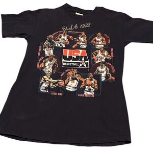 Vtg 1992 Nutmeg USA Basketball Dream Team Blue T-Shirt Sz L Jordan Pippen Magic